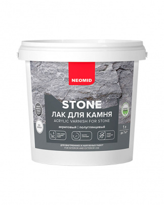 Лак Neomid Stone 1 л. для камня, водорастворимый, полуглянцевый
