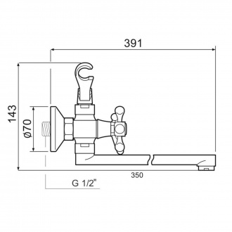 Смеситель для ванны с душем РМС SL71-143P